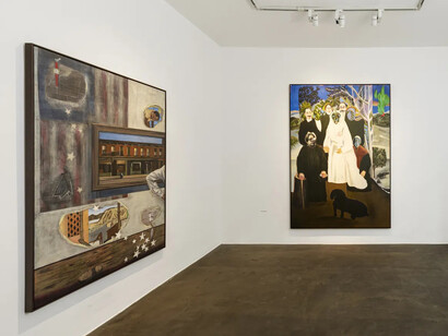 Atul Dodiya, The gatecrasher, exhibition view. Courtesy of Vadehra Art Gallery