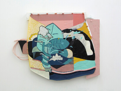 Jennifer Caroline Campbell, Potpourri, 2015, 120 x 150 x 15, acrylic paint, flexible plastic, polystyrene, modelling clay, Polymorph plastic.