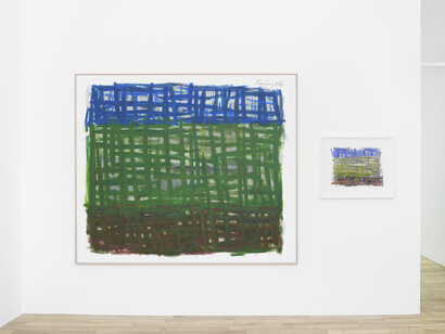 Günther Förg ‘To London! A Selection of Paintings’ at Almine Rech Gallery in
London 04.06 - 25.07.2015. Photo: Alex Delfane, Courtesy of Günther Förg Estate and Almine Rech Gallery