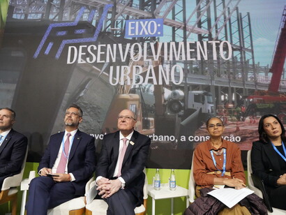 13-11-2024. Vice Presidente de Brasil, Geraldo Alckmin durante el Evento Baku - Belén en la COP 29. Bakú, Azerbaijan 