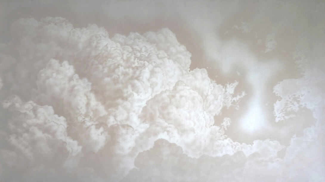 Roni Feldman, Quicksilver #45, 2023, acrylic on canvas mounted to wood panel, 48x84 inches. Courtesy of the artist and SLATE Contemporary Gallery