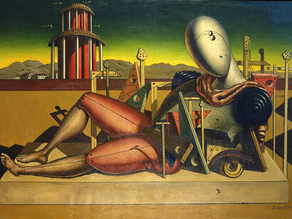 Georges de Chirico, Le troubadour fatigué, 1950. Le besoin d’agir fixe des limites au scepticisme, au relativisme et à l’idéalisme. Au moment d’agir, le doute est relégué à l'expérience en l'imagination