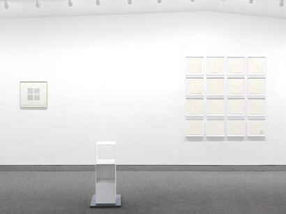 Sol LeWitt, Early drawings (1968-1975), related structures, and prints, exhibition view. Courtesy of Krakow Witkin Gallery