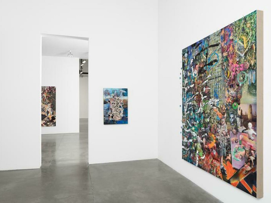 Elliott Hundley. Dust Over Everything, exhibition view. Courtesy of Andrea Rosen Gallery 