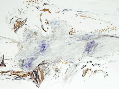 Mario Raciti, Benacus, 2015, tempera, pastello e grafite su carta, 70 x 100 cm