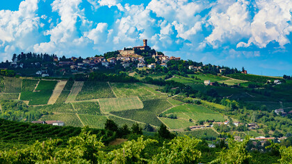 Clouds over the vineyard-covered hills of Oltrepò Pavese, Italy