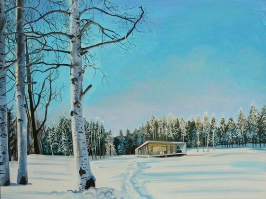Natasha Kissell, Clearing in the Woods, 2013, Oil on canvas, 24 x 28 in / 61 x 71 cm, courtesy of Eleven, London