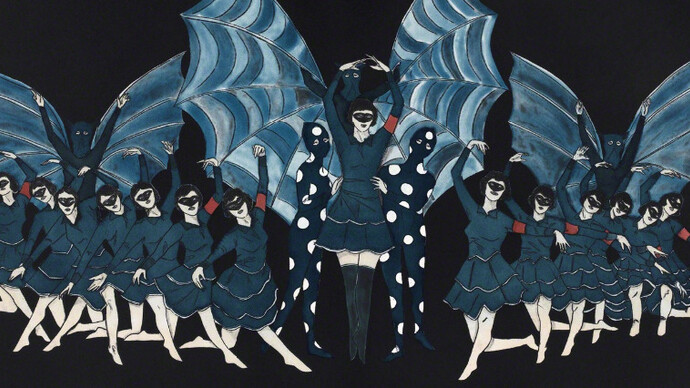 Marcel Dzama, Here's a Fine Revolution. Courtesy of Crown Point Press 