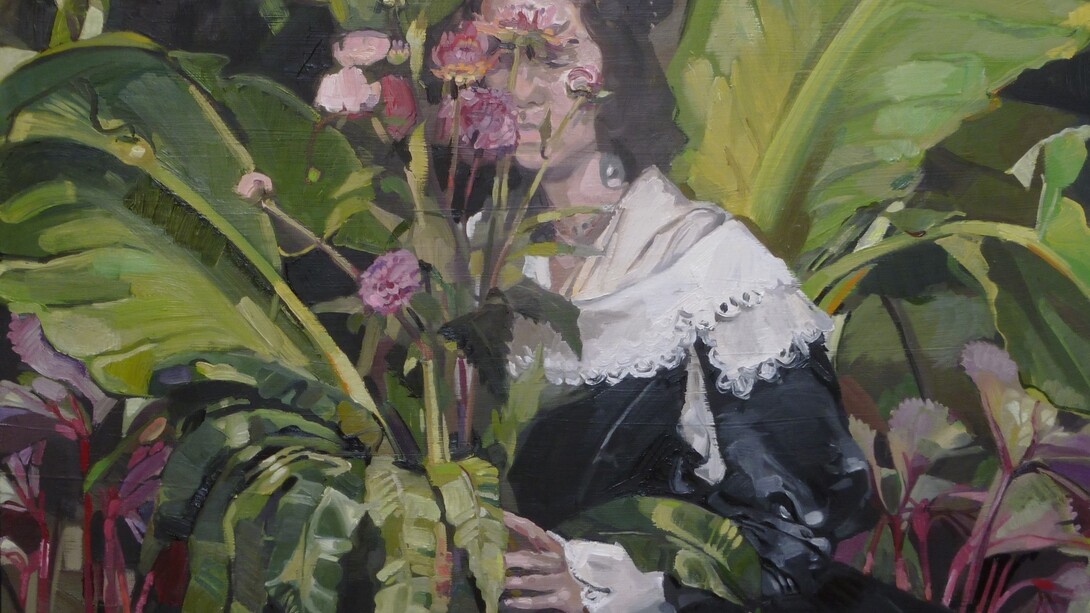 Vanessa Garwood, Maria Sibylla Mercia, Oil on Board, 122 cm x 114.5 cm