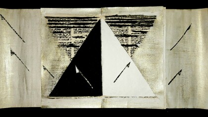 One of the artist from the Libera-mente book, Letizia Ardillo, and her installation entitled "il lampo dell'Oscurità" which translates to "the flash of darkness"