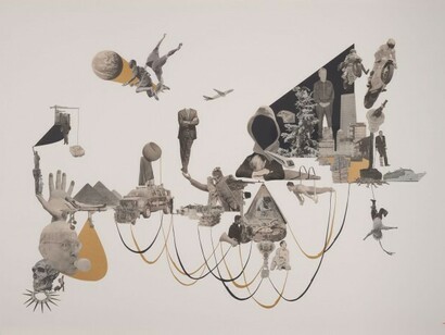 Jonathan Hernandez, Rongwrong XXIV, 2010
Newspaper collage on cardboard. 61 x 87 1/2 inches, Collection Pérez Art Museum Miami, museum purchase with funds provided by PAMM’s Collectors Council © Jonathan Hernandez Photo credit: Sid Hoeltzell