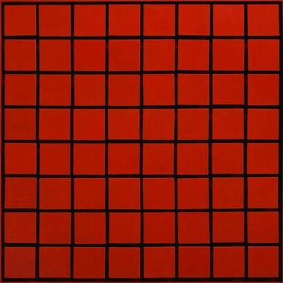 Luis Tomasello, Lumière Rouge No. 945, 2010, acrylic on wood, 44.5 x 44.5 x 6 cm
