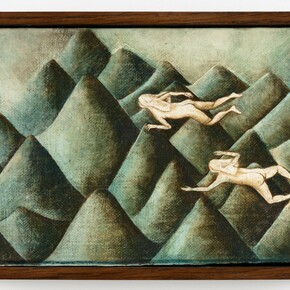 Cheri Smith, They Float, oil on book cover, 2024. Courtesy of the artist and Fortnight Institute, NY