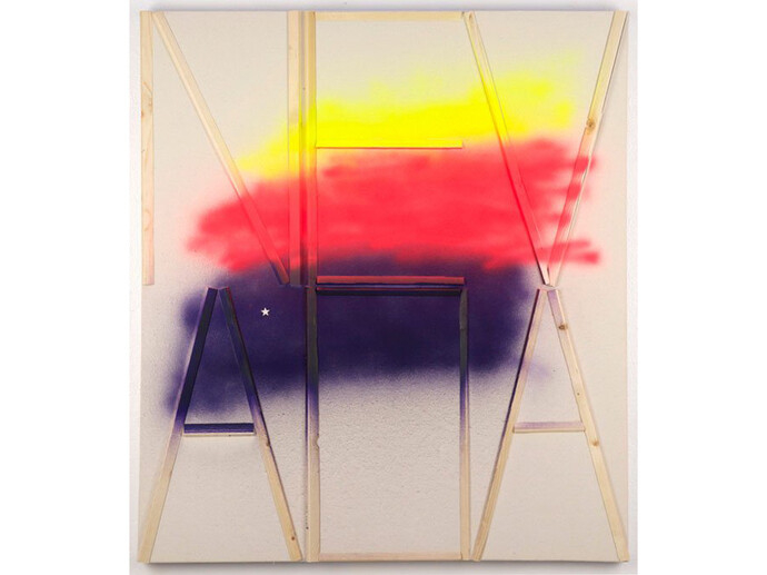 John Phillip Abbott, “Nevada,” 2015, Spray paint and wood on canvas, 36 x 30 inches