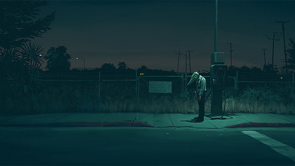 Simon Stålenhag, ilustración de la serie "The Electric State". La relación entre humanos y máquinas redefine los límites del afecto y de la soledad en la era digital