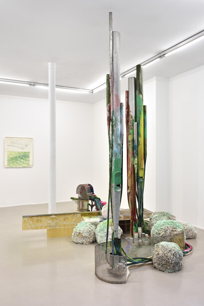 Thomas Buswell, Pangloss’s lost candy floss, vue d'exposition. © Rebecca Fanuele. Avec l'aimable autorisation de l'artiste et de la Galerie Suzanne Tarasieve, Paris