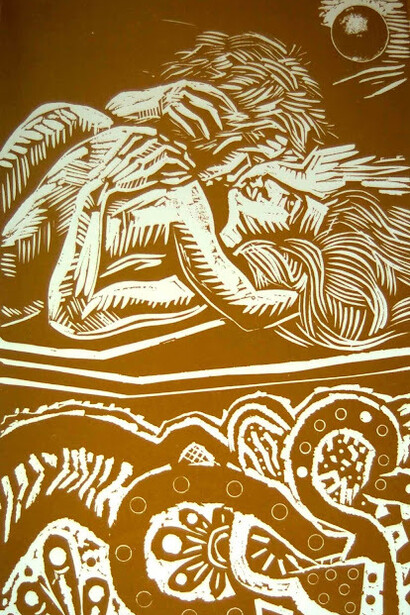 Ilustración de Antonio Berni para Hojas de hierba. La obra redefine la poesía al romper con las formas tradicionales, convirtiéndose en un espacio de libertad donde el yo y el todo se entrelazan