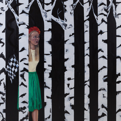 Olga Lomaka, Phantom, 153 x 153 cm, Oil on canvas