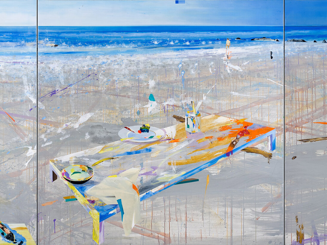 Alfonso Albacete,  Thalassa, 2010 (detalle), acrílico sobre lienzo, 4 piezas de 150 x 150 cm