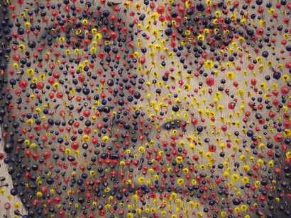 Lorenzo Pezzatini, Autoritratto in quadricromia, 1983, Acrylics on emulsified canvas,cm.70X50 Courtesy the artist