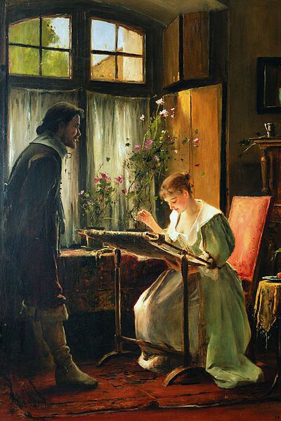 The Embroiderer by Mihály Munkácsy