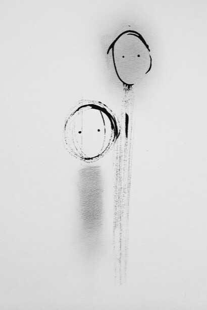 Davide Napoli, Comme si de loin, encre de chine sur papier dessin, 21 x 29,7 cm, 2020