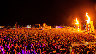 La banda estadounidense Metallica durante su concierto en el Festival Mad Cool 2022, Madrid. Foto: Javier García