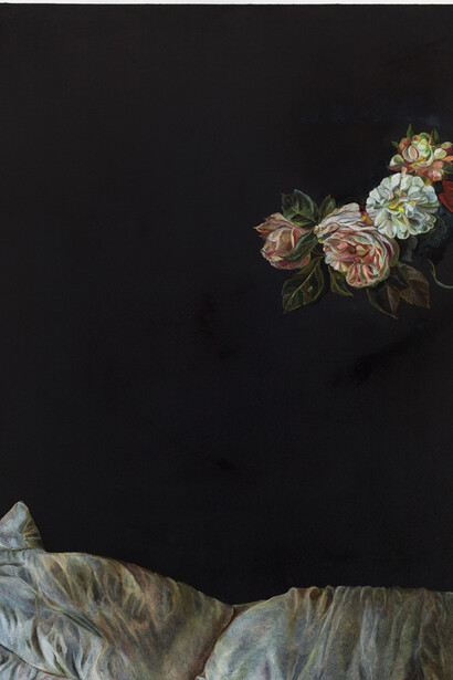 Emma Bennett, (Was it) for this, 2015, oil on oak, 25 x 20 cm