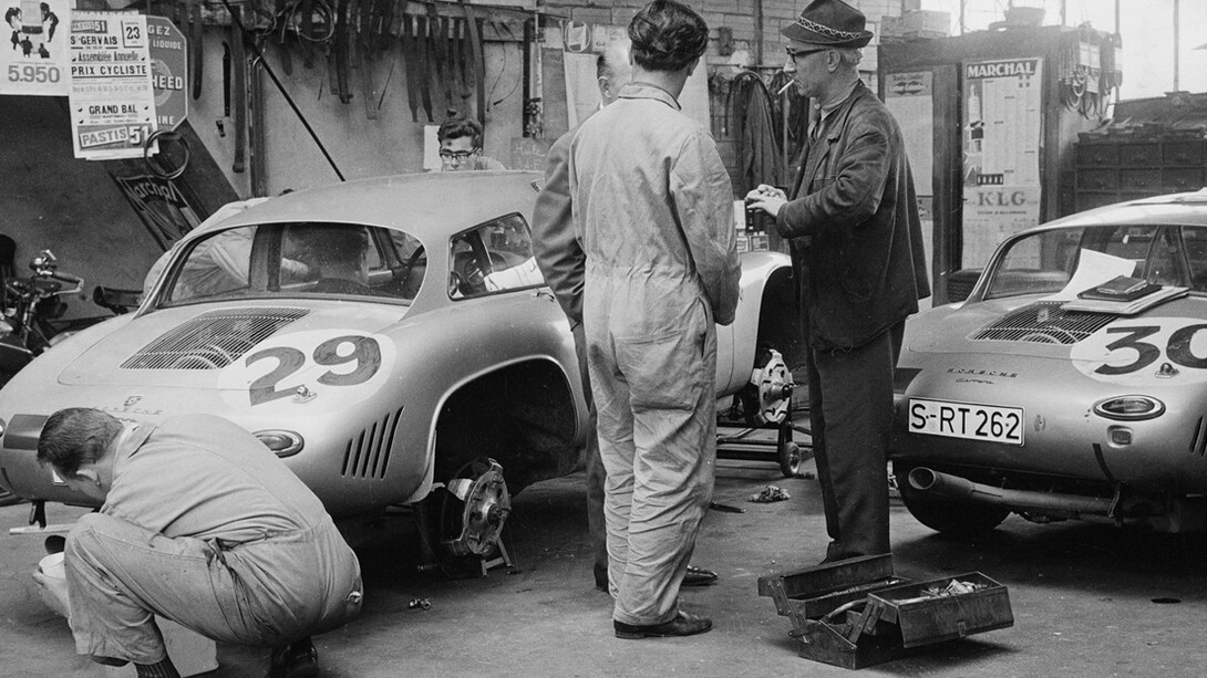 Behind the scenes, Le mans, 1963. Courtesy of M.A.D.Gallery