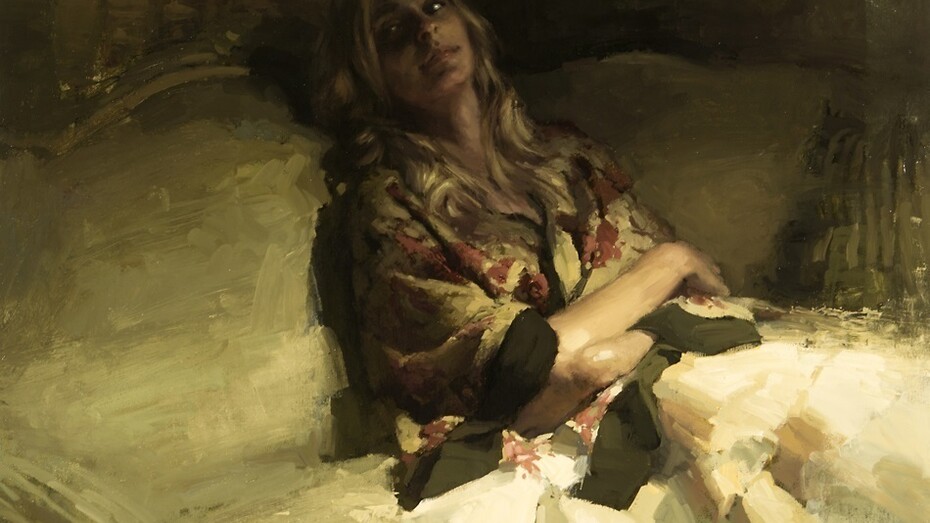 Jeremy Mann. A Model at Rest 70x70