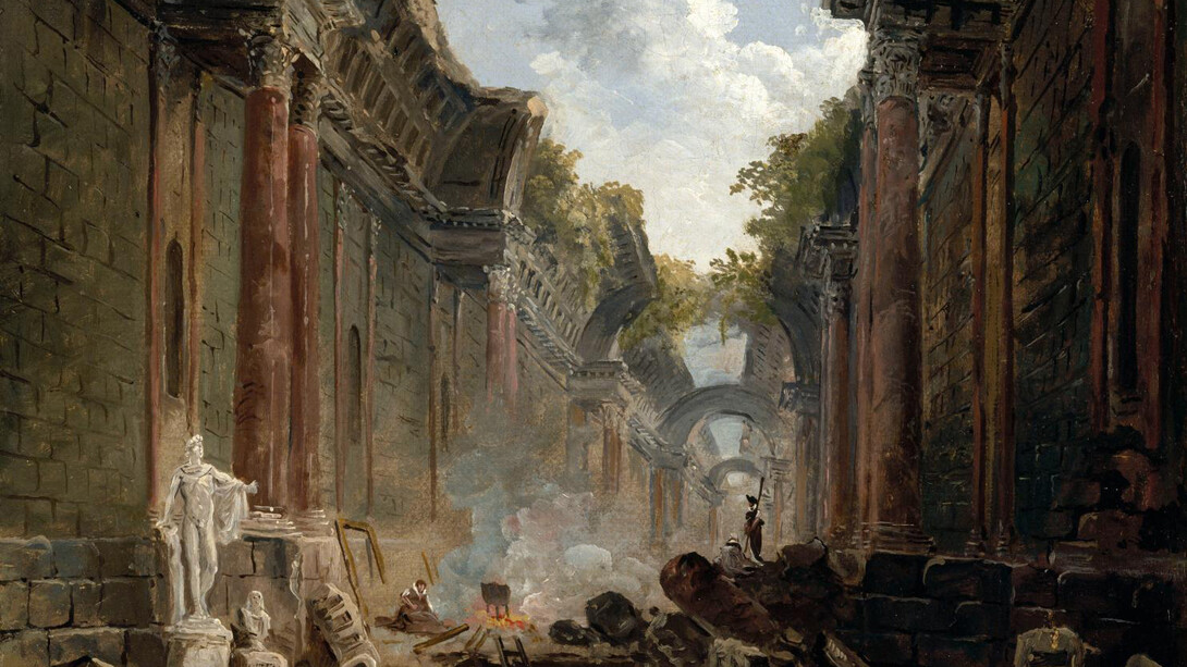 Hubert Robert, Vue imaginaire de la grande galerie © RMN-Grand Palais (musée du Louvre) – Jean-Gilles Berizzi
