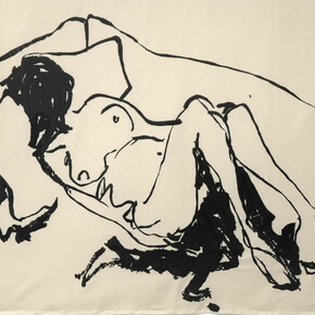 Tracey Emin, Laying half Asleep, 2015,
Embroidered calico,
198.5 x 251.5 cm,
Courtesy: Galleria Lorcan O’Neill