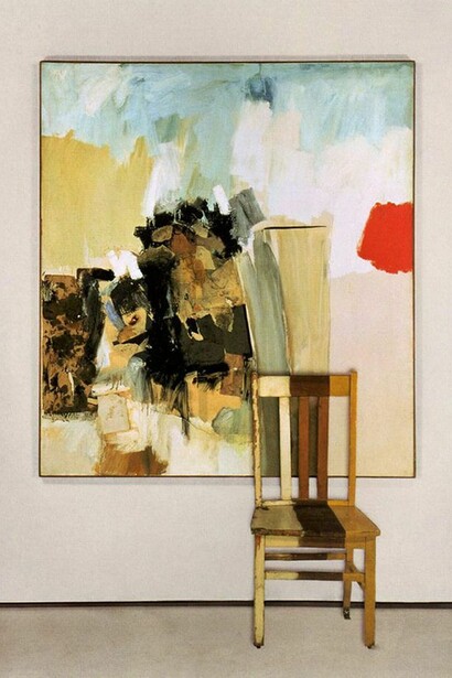 Robert Rauschenberg "obra abstracta con silla"