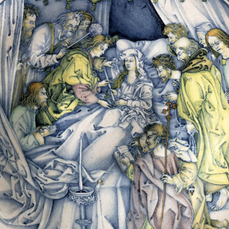 Plat, La mort de la vierge (détail). Avec l'aimable autorisation du musée du Louvre