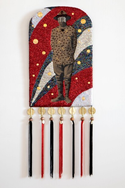 Demetri Broxton, Ancestral echoes, exhibition view. Courtesy of Patricia Sweetow Gallery