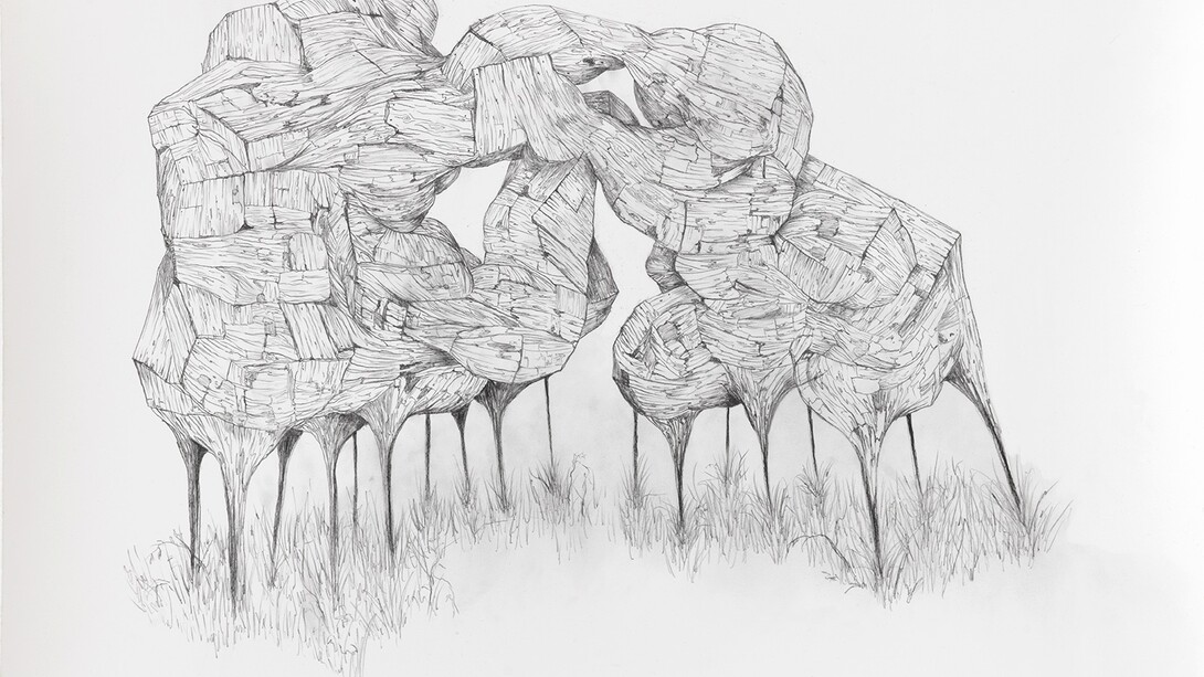 Henrique Oliveira, Sans titre, 2015, Crayon sur papier / Pencil on paper, 57 x 76,5 cm / 22 1/2 x 30 1/8 in.
Pièce unique / Unique piece, Courtesy Galerie GP & N Vallois, Paris, Photo : André Morin