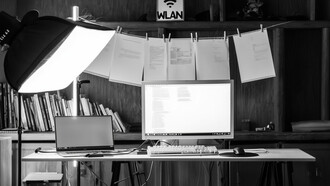 Arbeitsplatz eines Schriftstellers