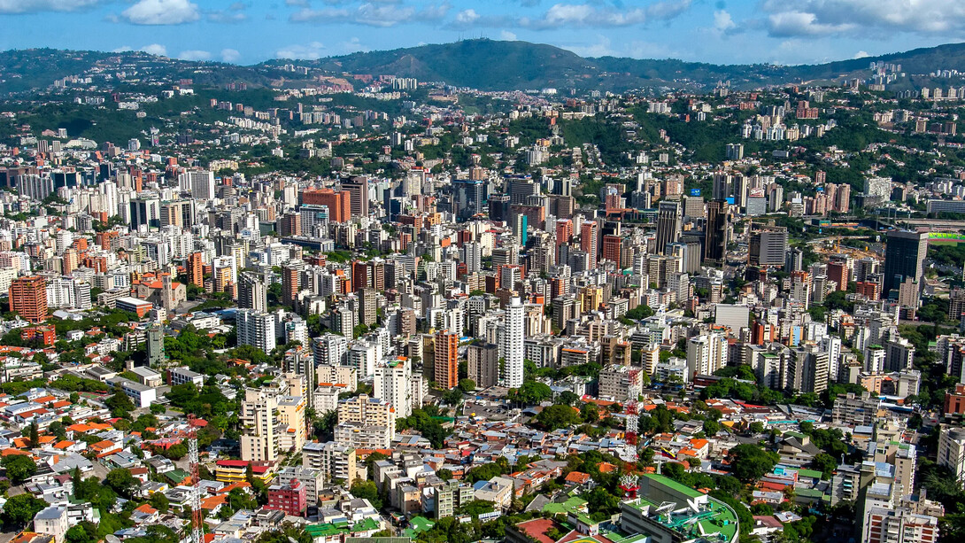 An aerial view of Caracas, Venezuela