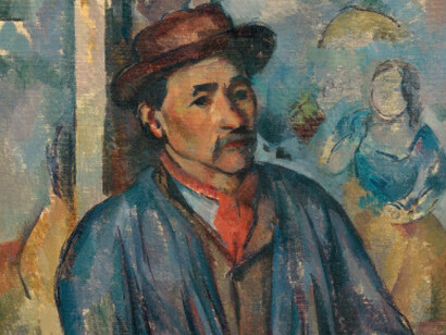 Paul Cezanne; Hombre en guardapolvo azul, 1896, Museo de arte Kimbell, Fort Worth, Texas