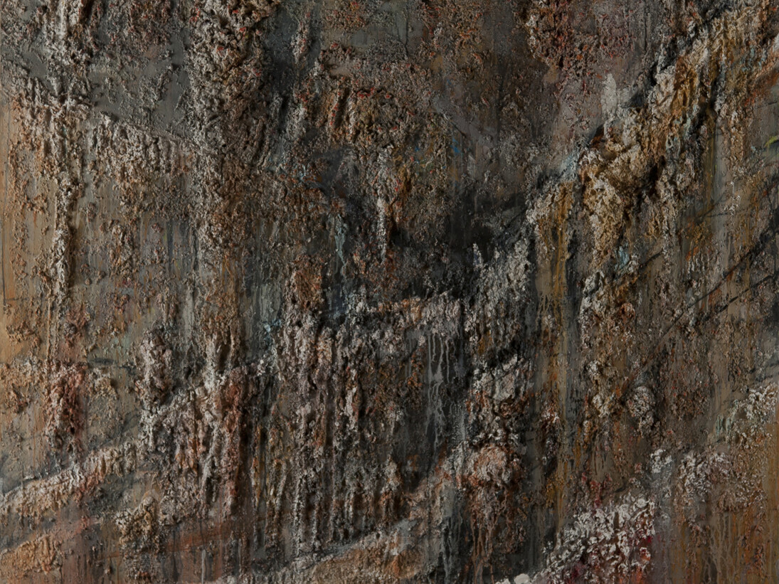 Thaier Helal, Qalamoun Mountains, 2014, Mixed media on canvas, 152 x 183 cm