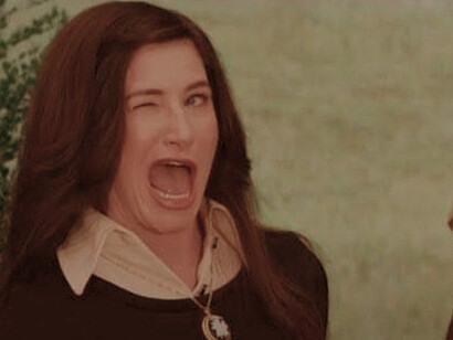 A meme featuring a woman blinking, often used to express deceive