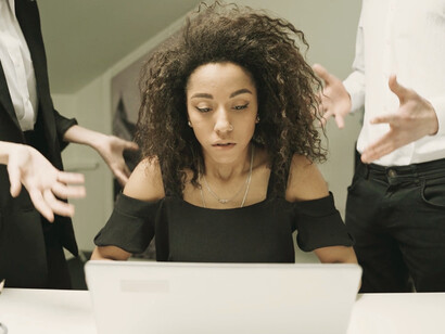 This image poignantly illustrates the challenges faced by employees under bad bosses, who mistakenly believe that control and intimidation equate to effective leadership