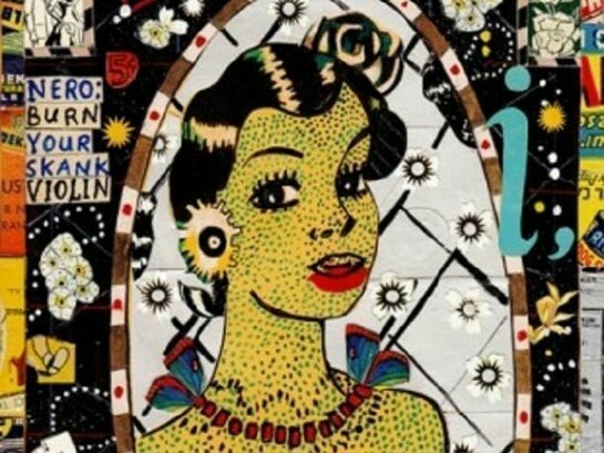 The Sky At Ohio, 2012, Mixed media on paper, 9 x 5.75 inches