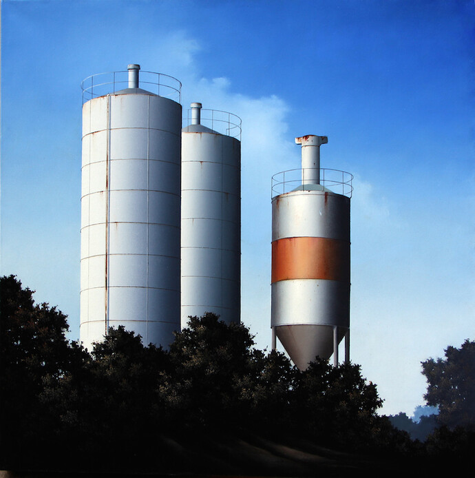 Angelo Davoli, Sentinelle, 2011, olio su tela, 60 x 60 cm