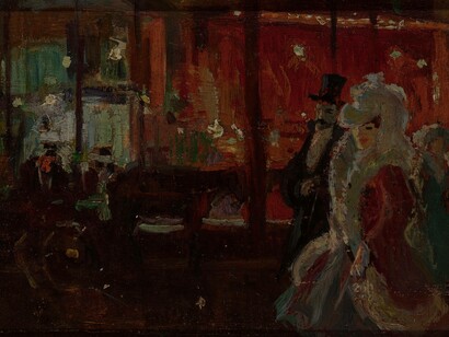Joan Cardona, Leaving the Moulin Rouge, Paris, 1900 Oil on panel