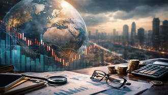 A visual representation of global economic uncertainty as markets navigate recovery, risk, and uneven growth