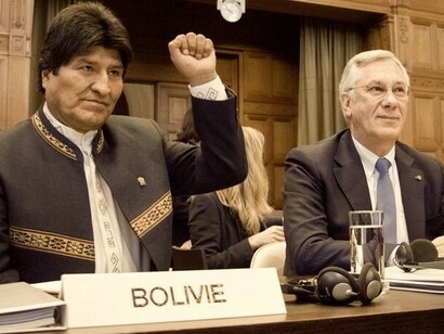 Evo Morales encabezó la delegación boliviana en La Haya