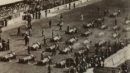 Salida del Gran Premio de Italia en Monza, 3 de septiembre de 1950