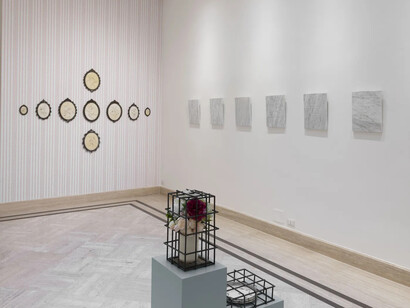 Silvia Giambrone, I lie, exhibition view. Courtesy of Richard Saltoun Gallery