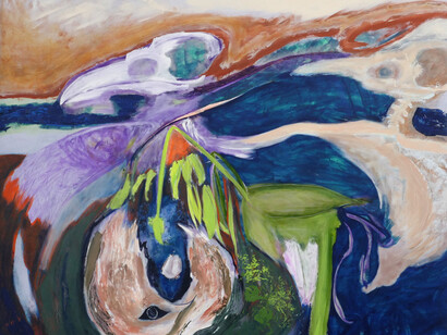 Mary Griffin, For Lee Lee, 2023, oil on canvas, 59½ x 68½ inches. Courtesy of the artist and Dreamsong Gallery